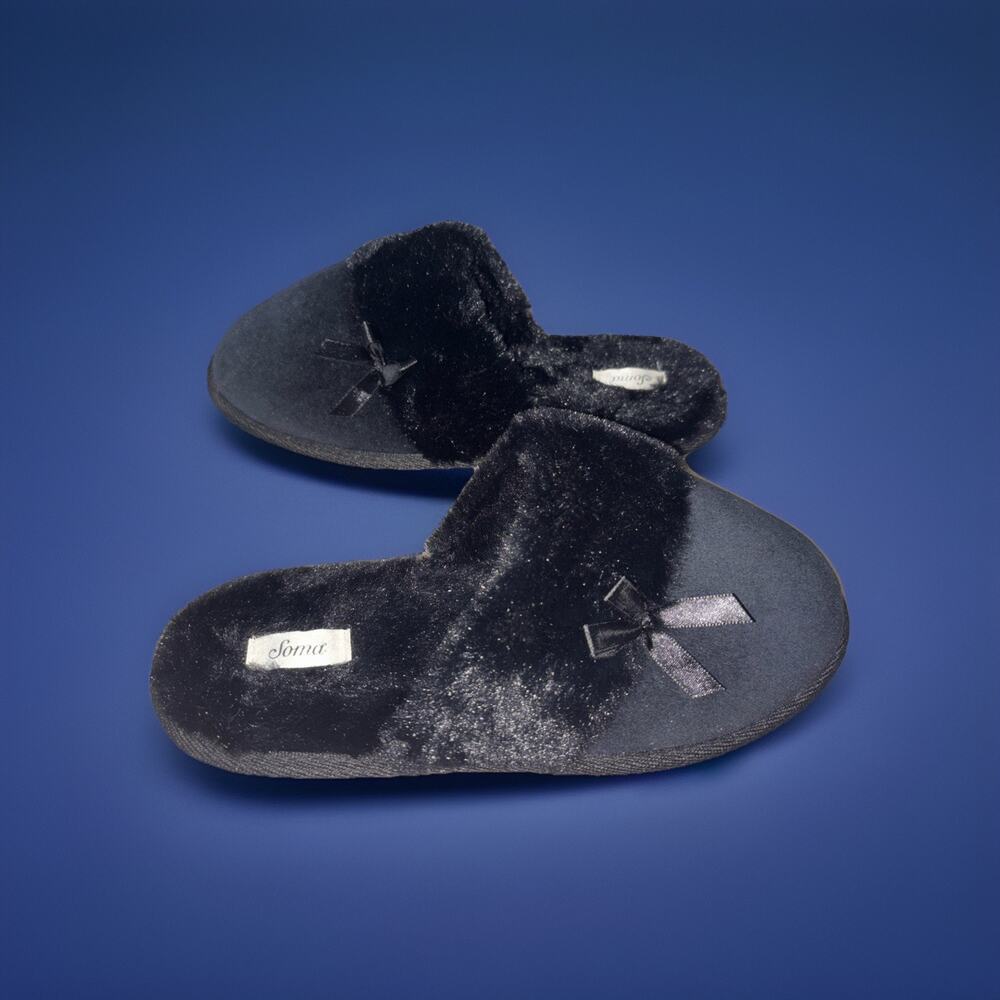 Soma Plush Faux Fur Classic Grey House/Lounge Slippers‎ Size: L 8/9